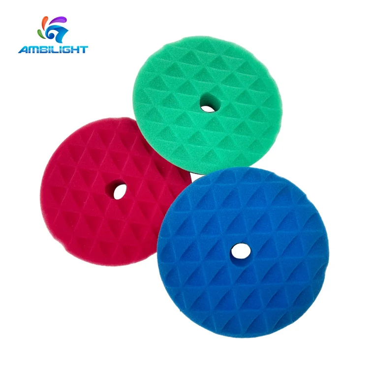150 mm Car Beveled Triangle Polishing Foam Pads 6 Inch Buffing Waxing Sponge for DA Polisher