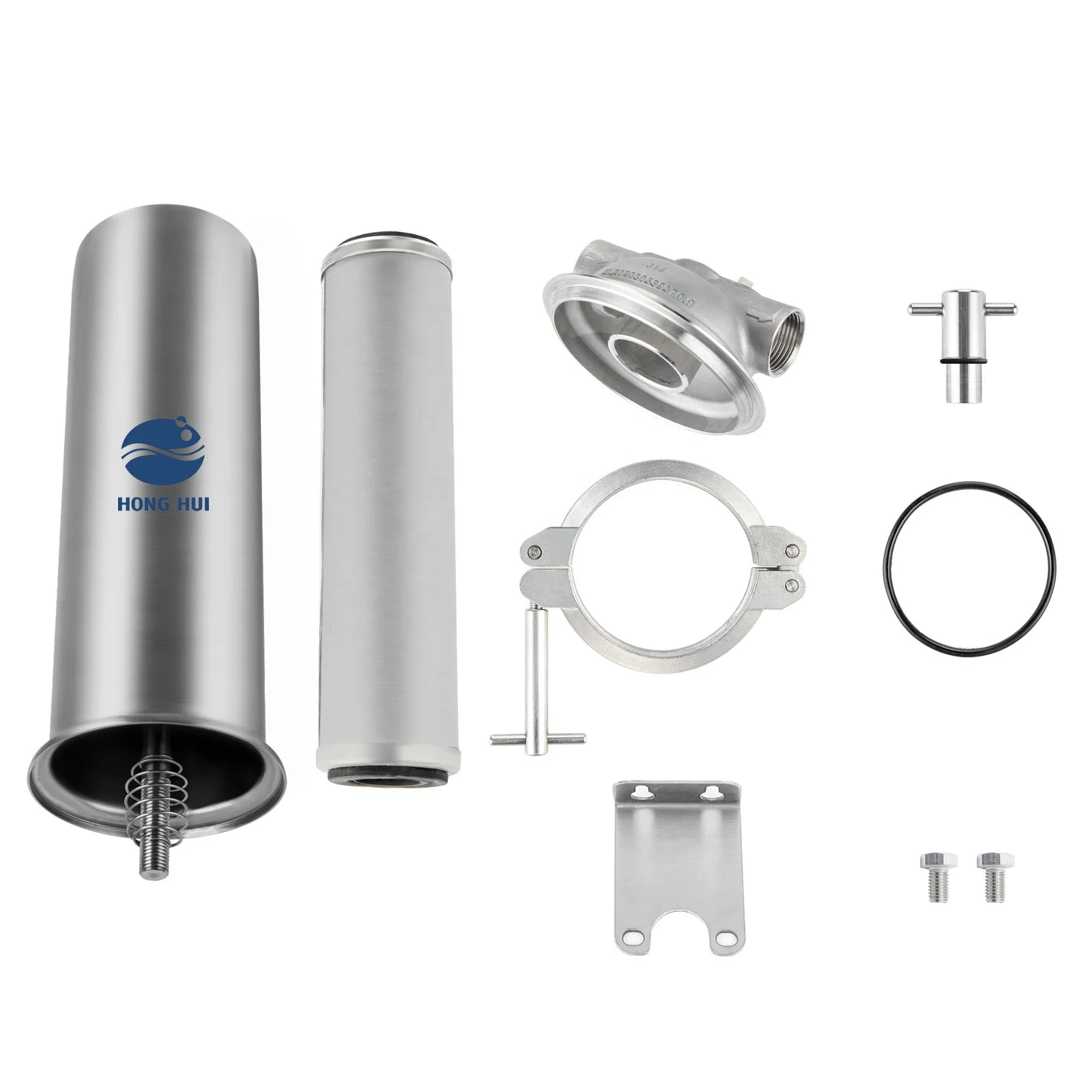 HONG HUI TUS-10C Stainless Steel 304 Clamp Closure Water Filter Housing 10 inch Filter Housing