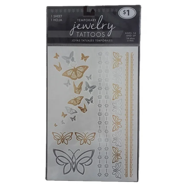 Custom Temporary Bride Tattoos For Wedding Bachelor Party Waterproof Gold Foil Tribe Metallic Tattoo Sticker