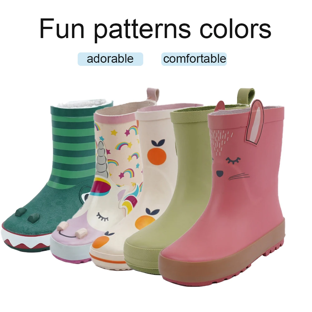 Best Sale Classy Durable Matte Ear Model Three-dimensional Tiles Cat Girl Baby Kid Child Rain Boots Waterproof