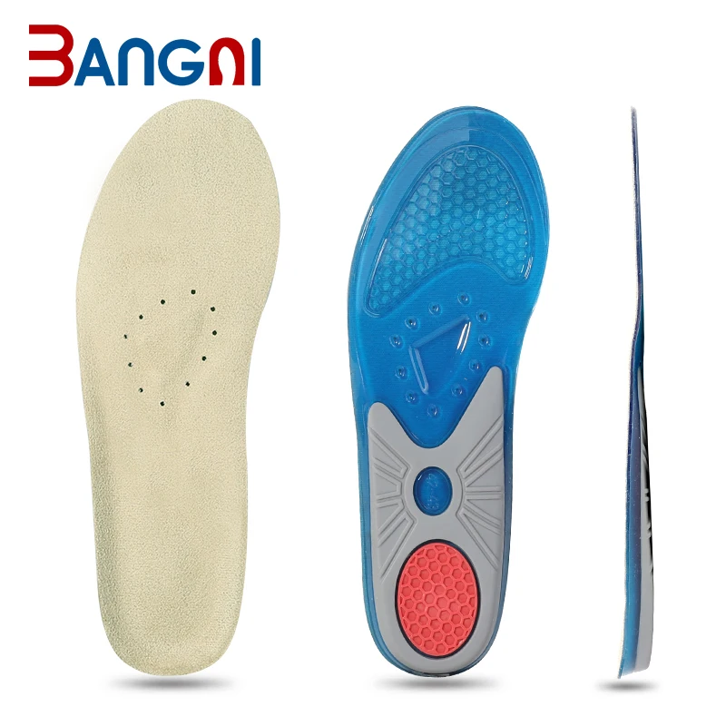 Wholesale Blue Non-toxic Sude Thin Light Shock Absorption TPE Gel Insole