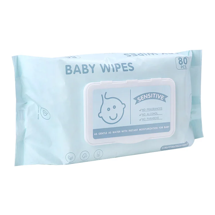 
tender 100% cotton baby wipes 80pcs disposable wet tissue fragrance free 