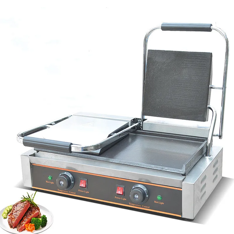 Nonstick Flat Contact Grill Press Double / Grill Panini Commercial