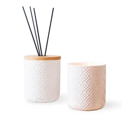 Handmade geometric ceramic Christmas decoration ceramic Candle Holder Wax holder Oil Burner for Home decoration