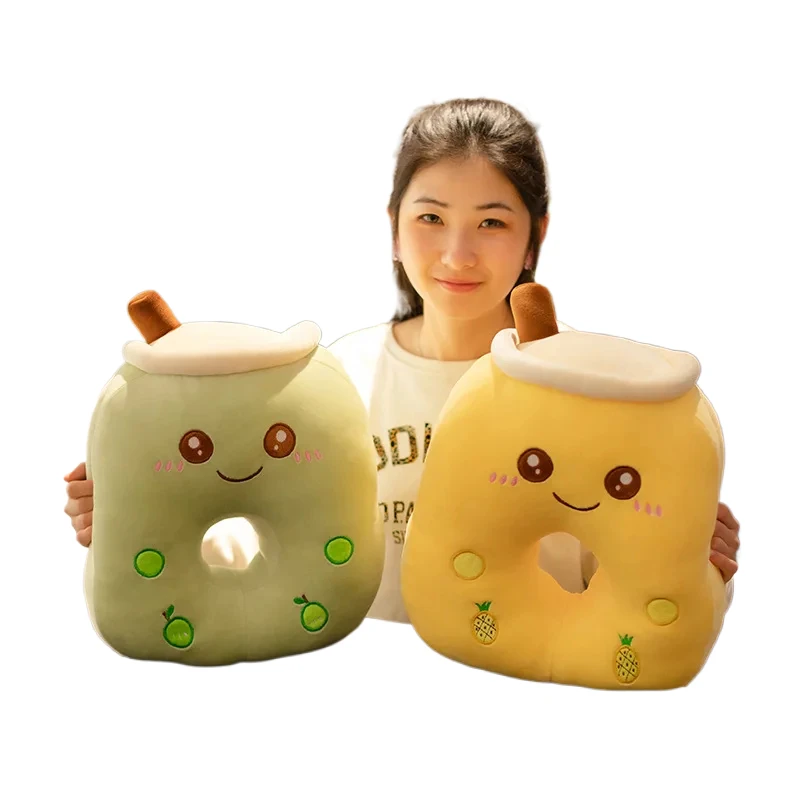 HL Milk Teacup Nap Plush Pillow School Student Office Nap Tummy Cushion Boba Hand warmer Plush Toy