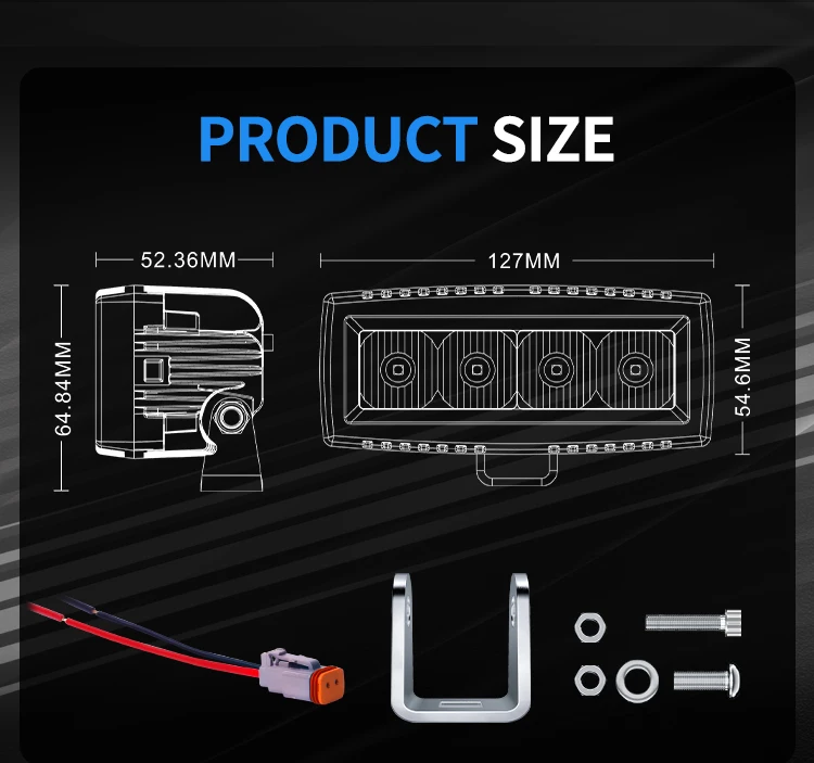 Aurora IP69K 4 Inch 20W Car LED Work Light Bar Spot Fog Lamp for Ford Ranger Spot Beam Everest Explorer Edge Of