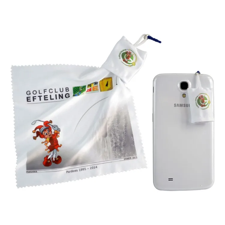 Wholesale Customized LOGO Fabric Lens with  Keychain   for PHONE/GLASS/ Microfiber cleaning  Cloth