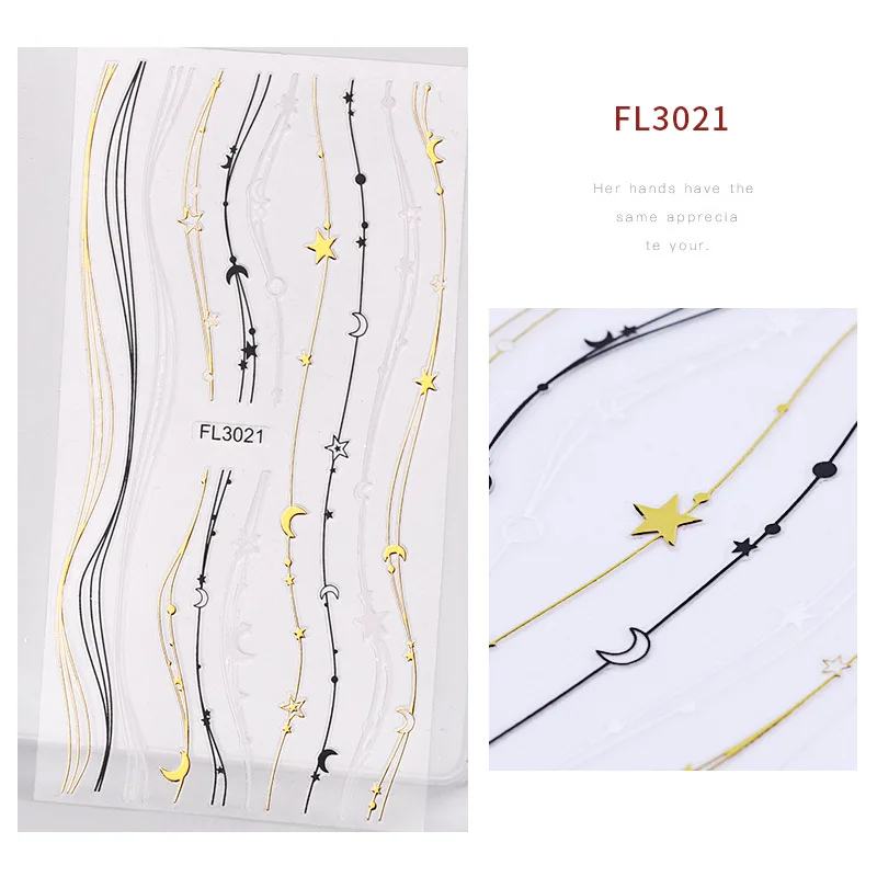 New 3D Nail Stickers Gold Plated Nail Gel Sticker UV Lace Accessories Nail Stickers