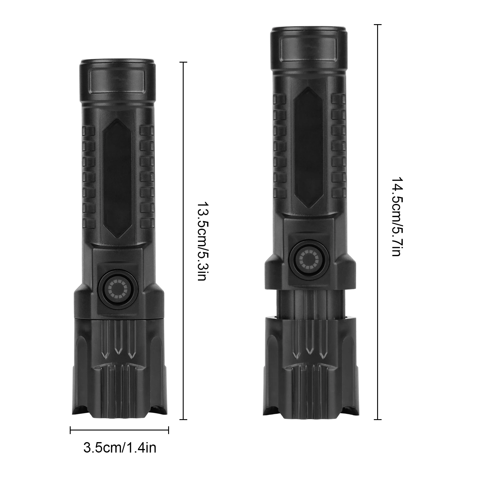 XPE USB Type-C charging IP65 Waterproof Powerful Multifunction ABS plastic flashlight Long-range Zoomable Emergency Torch  Light