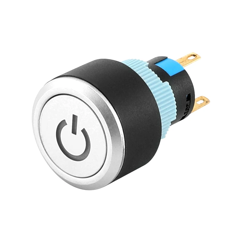 16/22mmm push button switch self-locking self-resetting button with light round power switch waterproof start plastic switch