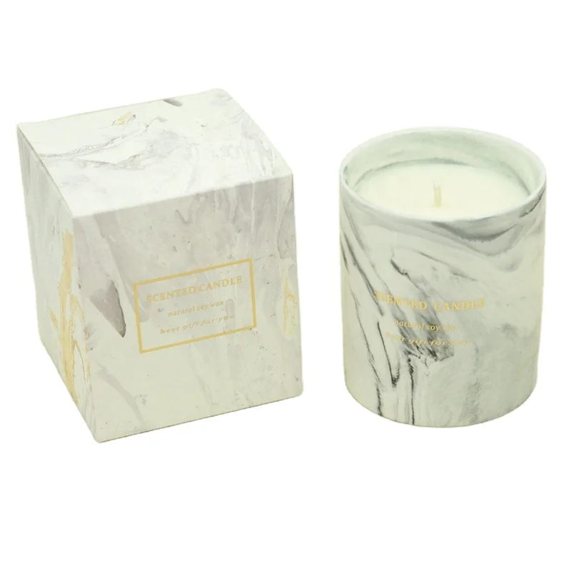 Custom Ceramic Concrete Candle Jar with color box