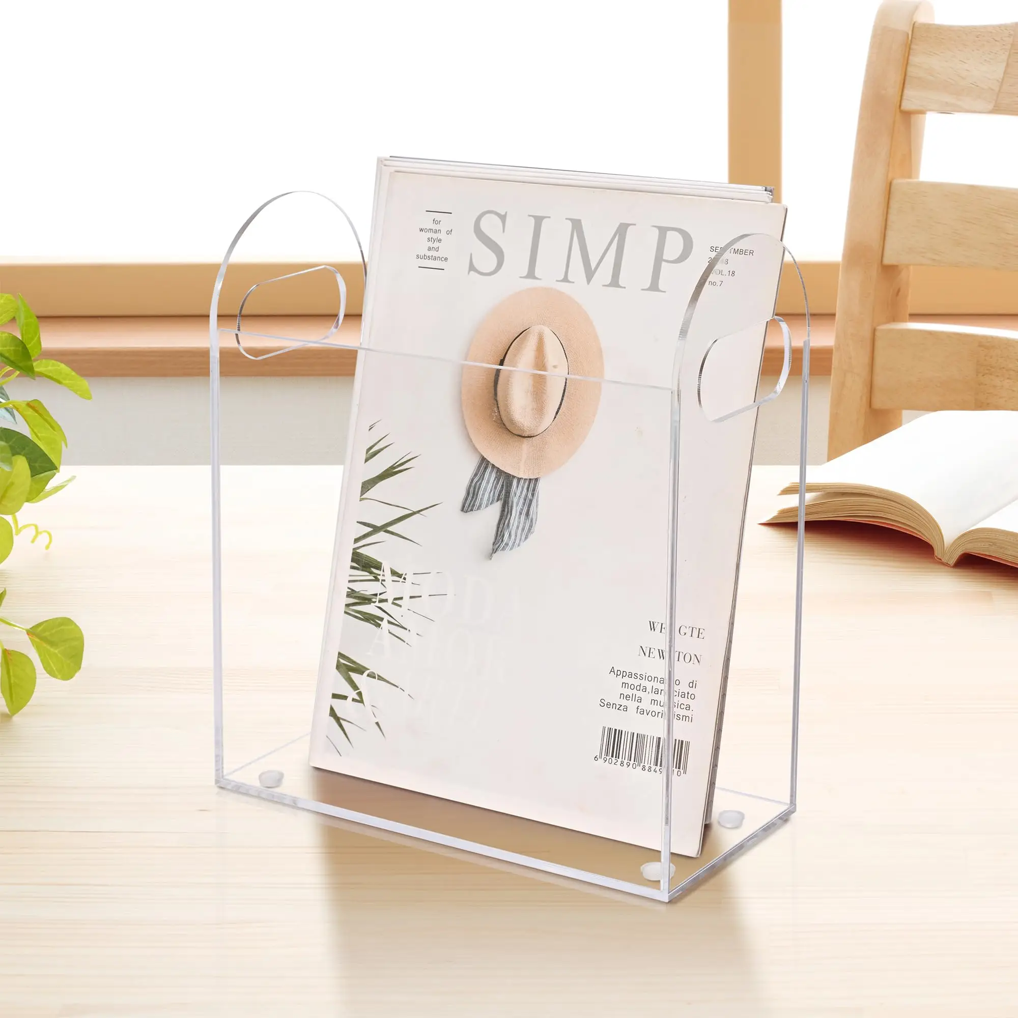 Factory Wholesale Custom Acrylic Book Magazine Display Rack Magazine Organizer For Home And Office Clear Acrylic Magazine Holder