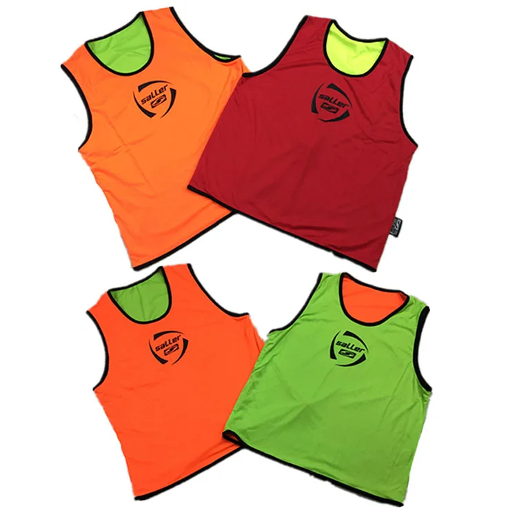 Boys Sports Scrimmage Training Reversible Football Soccer Bibis With Edge Wrapping Strips