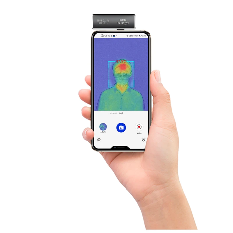 Thermal Imaging Camera Of Mobile Phones Used For Human Body Temperature Measure Fever Screening