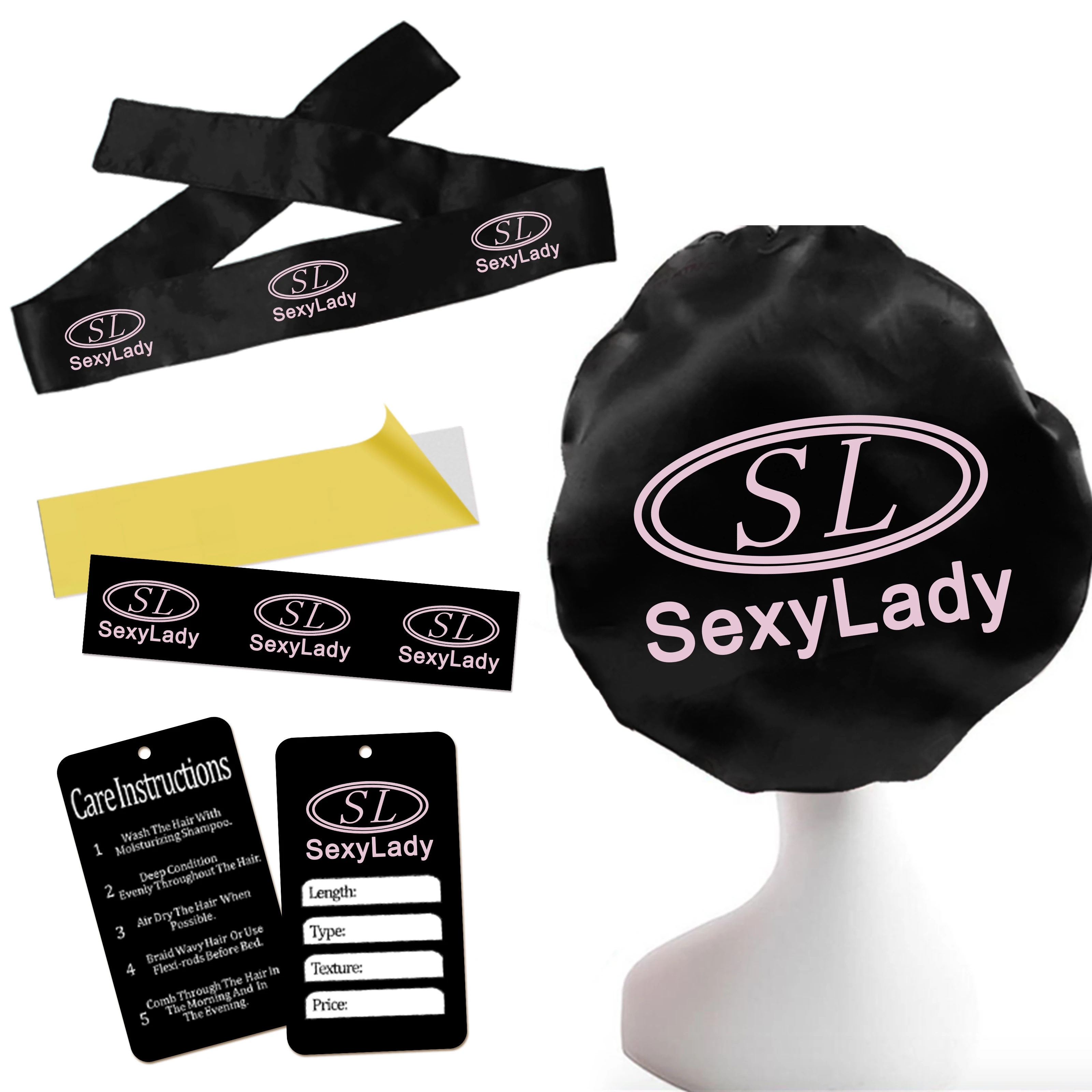 WHOLESALE Free Sample Free Desgin Your Label,Human Extension custom Hair Packaging bundle wraps ,Private Label wigs tags
