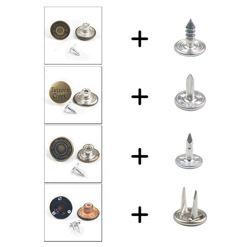 Button Brass Denim Jeans Tack Buttons Accessories Metal Button For Garment Jackets Denim Jeans Clothing Clothes