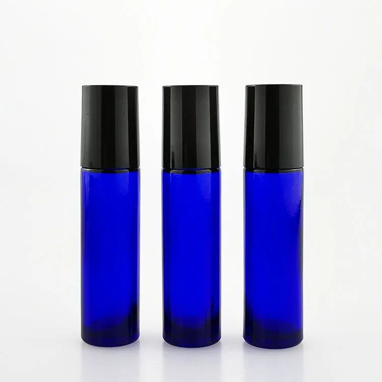 Cobalt blue 10 ml 0.33 oz glass roll-on bottle essential oil perfume roller bottles with low MOQ