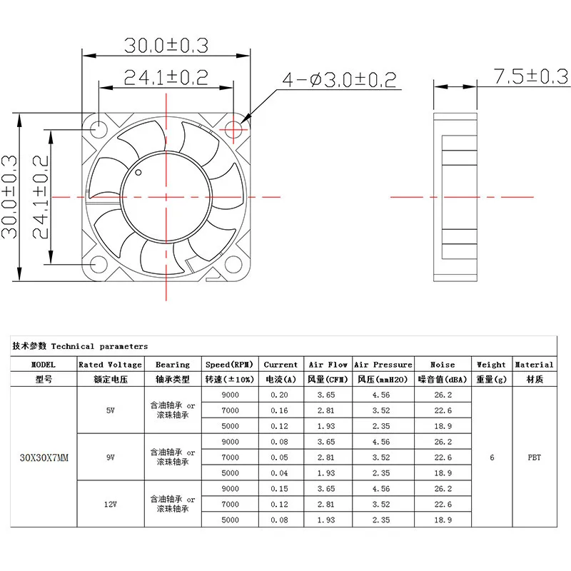Ventilation 30mm 3007 Mini Centrifugal Dc Brushless Cooling Fan 12v