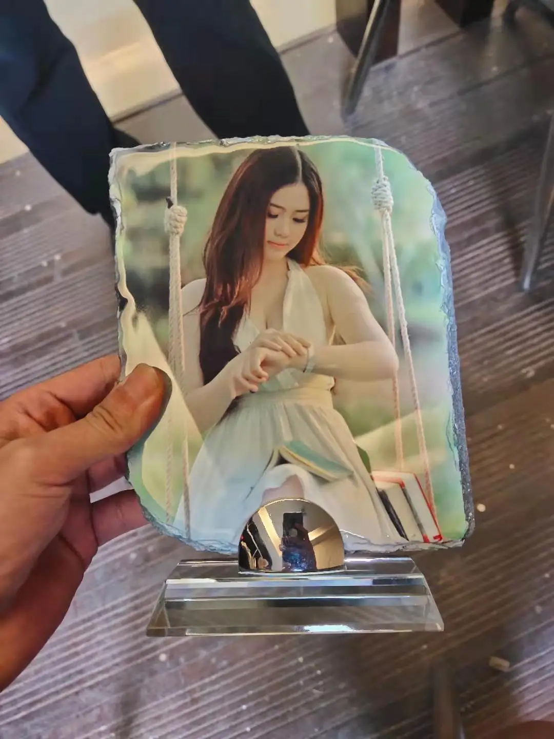 photo customised  DIY sublimation heat press transfer slate coated stone  blank rock