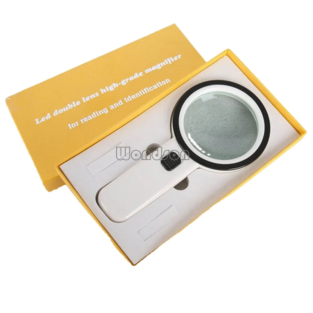 10X 12 LED Illuminated Reading Handheld Magnifying Glass Loupe Magnifier
