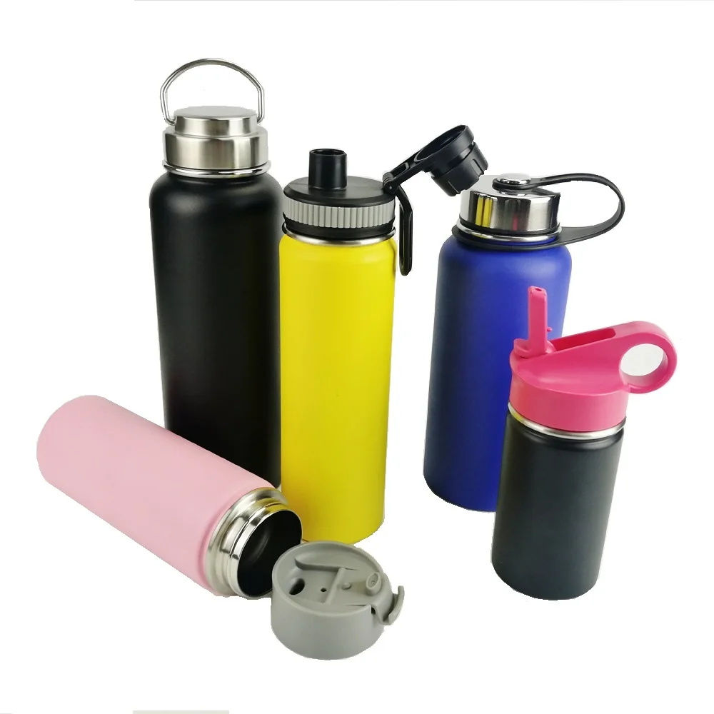 Wide Mouth Stainless Steel Bottle Stopper Custom Plastic Bottle Cap Stainless Steel Water Bottle Lid Easy Open Lid