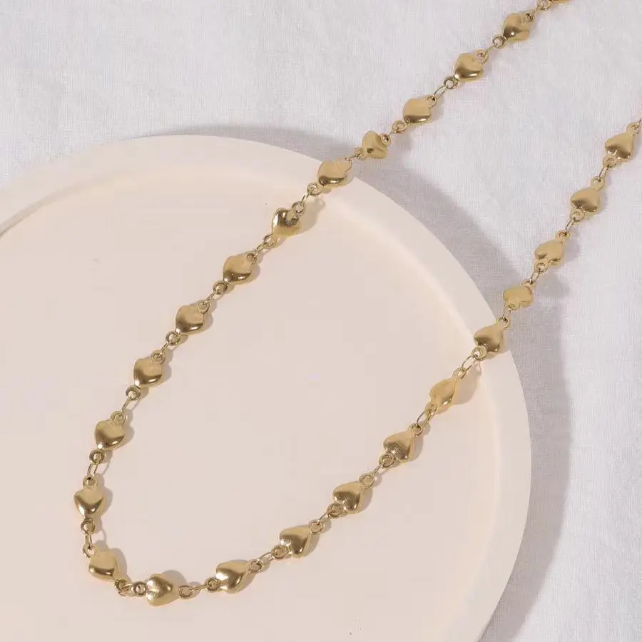 2024 new 925 silver material high-end design gold heart necklace