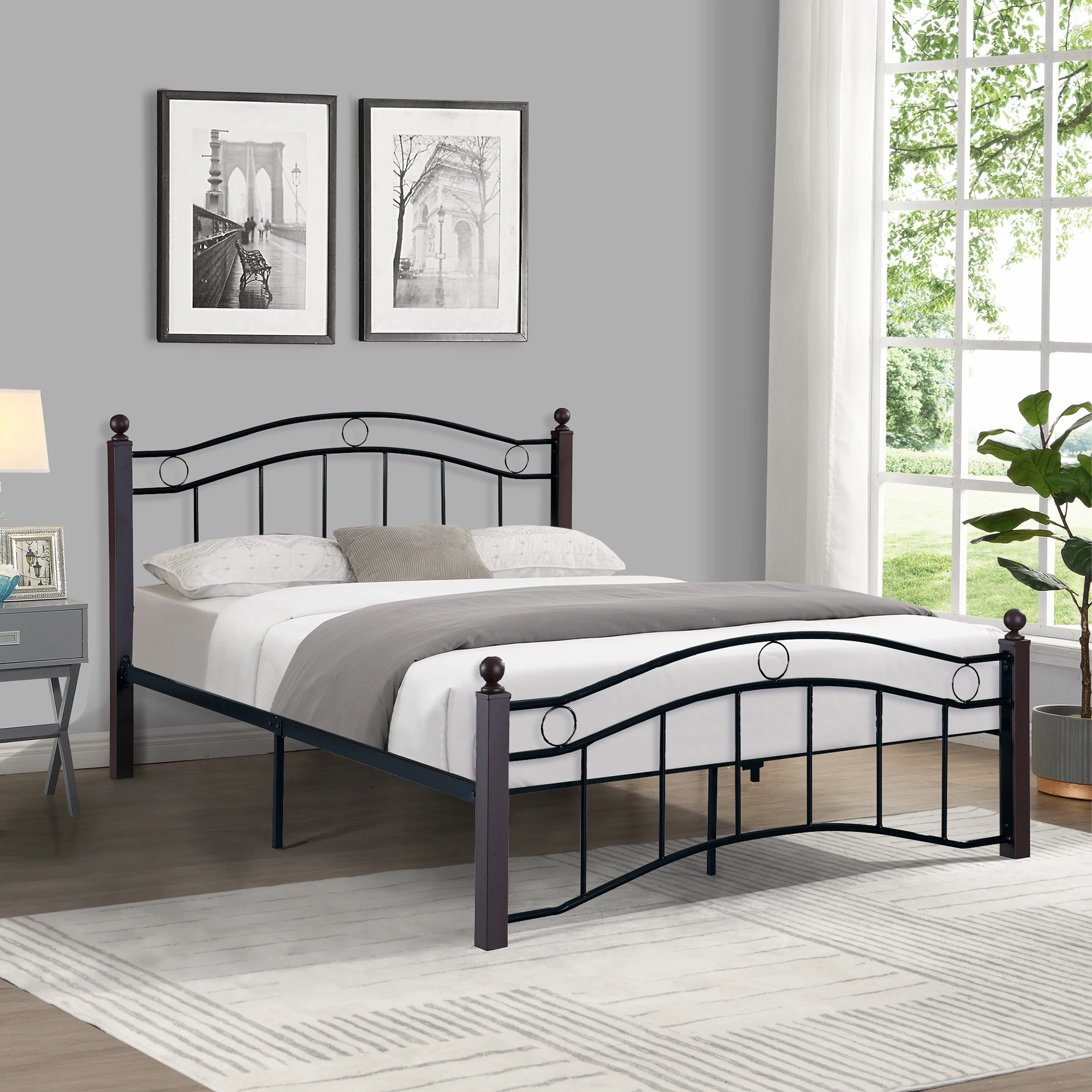Wholesale bed room furniture luxury size metal bed frame