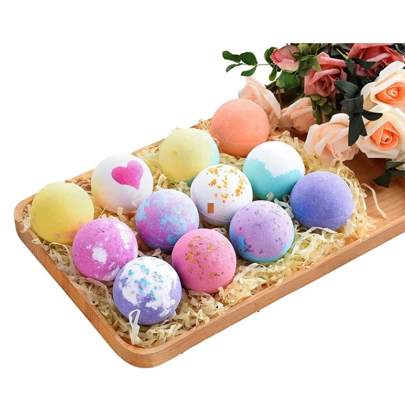shower spa bubble fizzy  ball oem essential oil vegan organic bath fizzer ball yoni bath bomb set for Christmas bath gift set