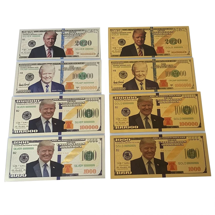  Банкнота США 2020 заводской Новый Трамп набор долларов банкноты серебряная фольга доллар