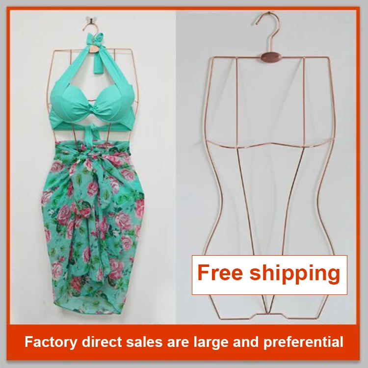 wholesale clothes space saving body bikini swimwear metal hangers hooks