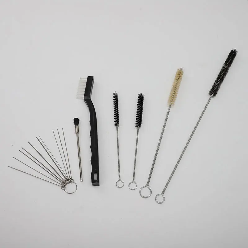 17pcs Cleaning Brush Set Spray Gun Pipe Car Parts Mechanical Cleaning Nylon Strip Brush
