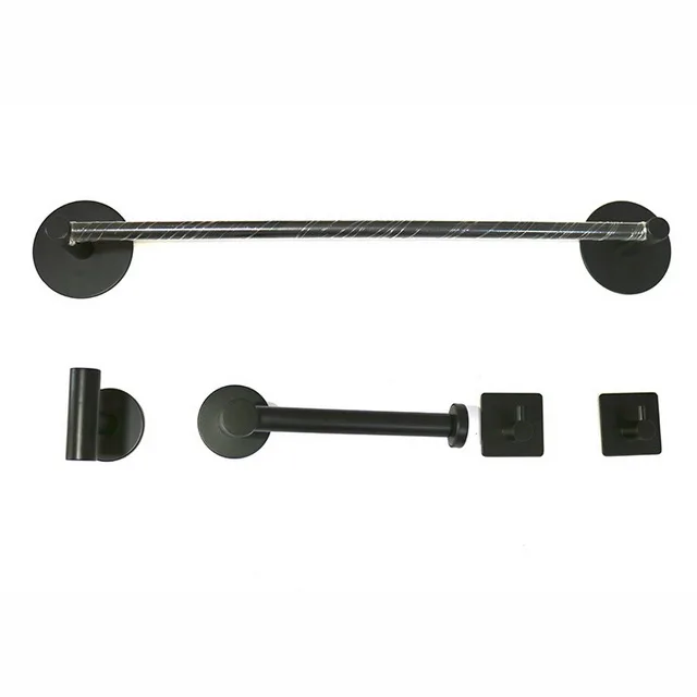 High Quality Metal 4 pieces set washroom wall mount hook  paper hanger towel bar set bathroom accessories