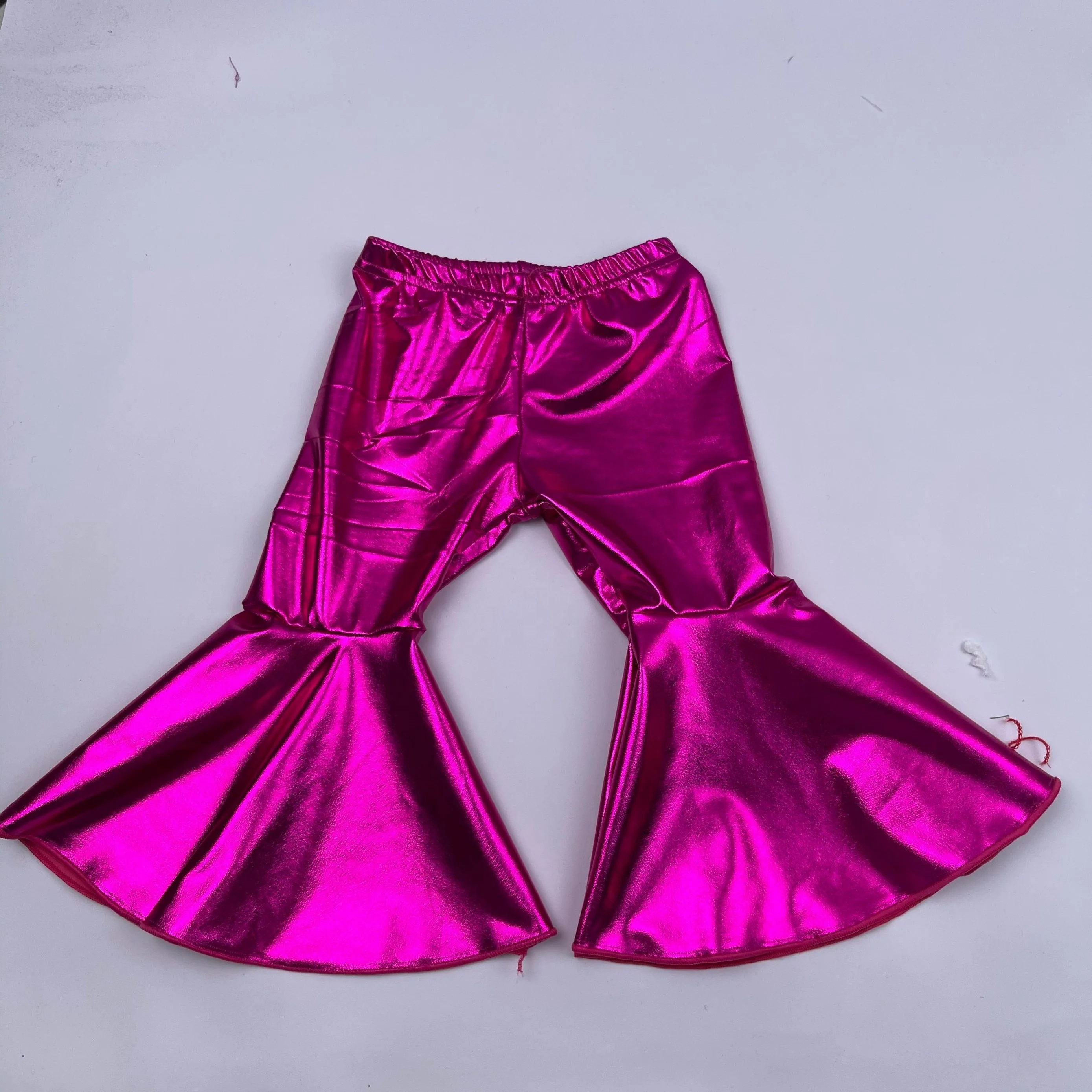 Qingli Oem Hot Sale Baby Casual Pants Toddler Baby Girl Ruffle Leggings Pu Leather Bell Bottoms Flare Pants
