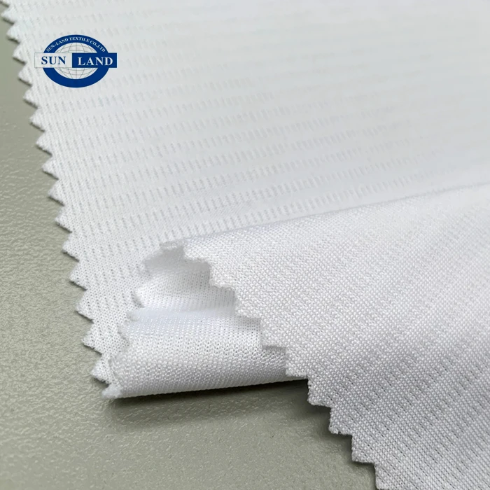 Lightweight 100% Polyester Stripe Pique Fabric for Sportswear Football T-shirt Breathable Running Suits