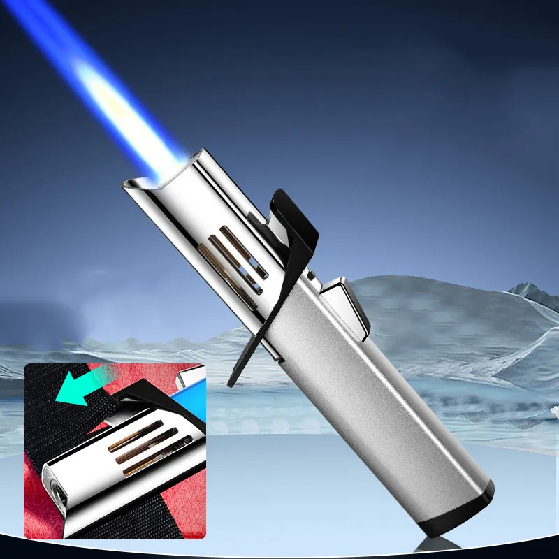 Customized Logo Vintage Design Innovative Multi-Purpose Outdoor Survival Cigar Torch Lighter Refillable Metal Candle BBQ