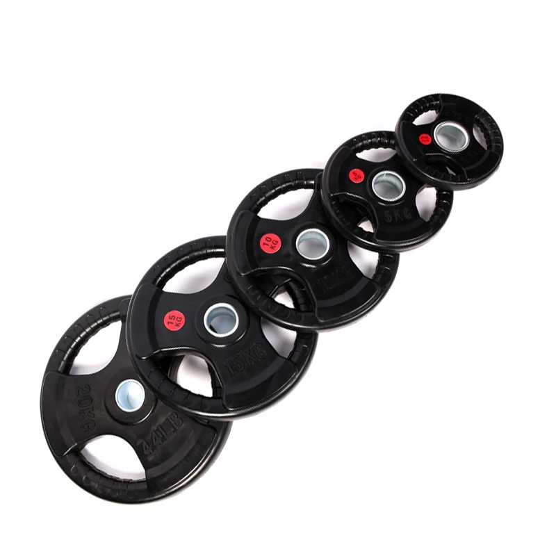 2024 Hot Selling 5kg 10kg 15kg 20kg 25kg Gym Equipment Rubber Covered Barbell Plates Fitness Accessory