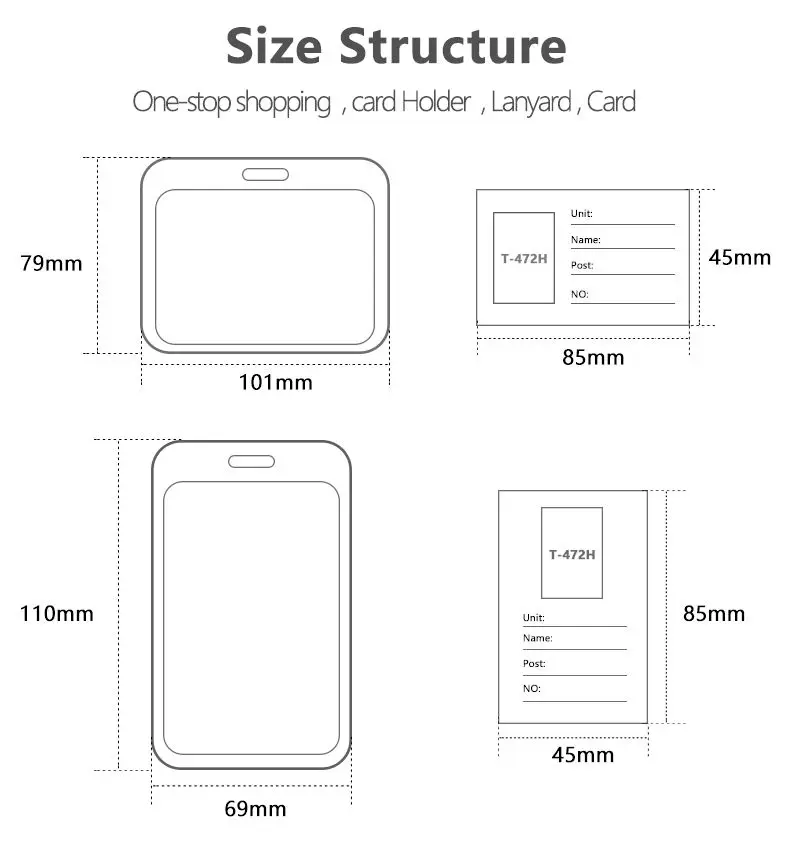 Aluminum ID Credit Name Students Doctor custom logo Holder Cover Business badge holder id card with lanyard
