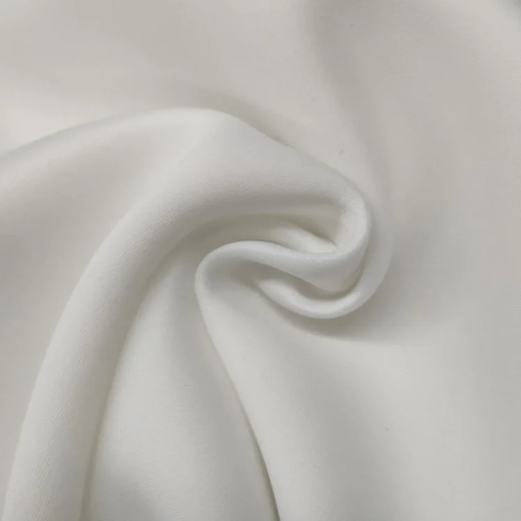 2022 Plain White Dyed Polyester Stretch Fabrics Cloth 3D Tech Scuba Fabric For Hoodie