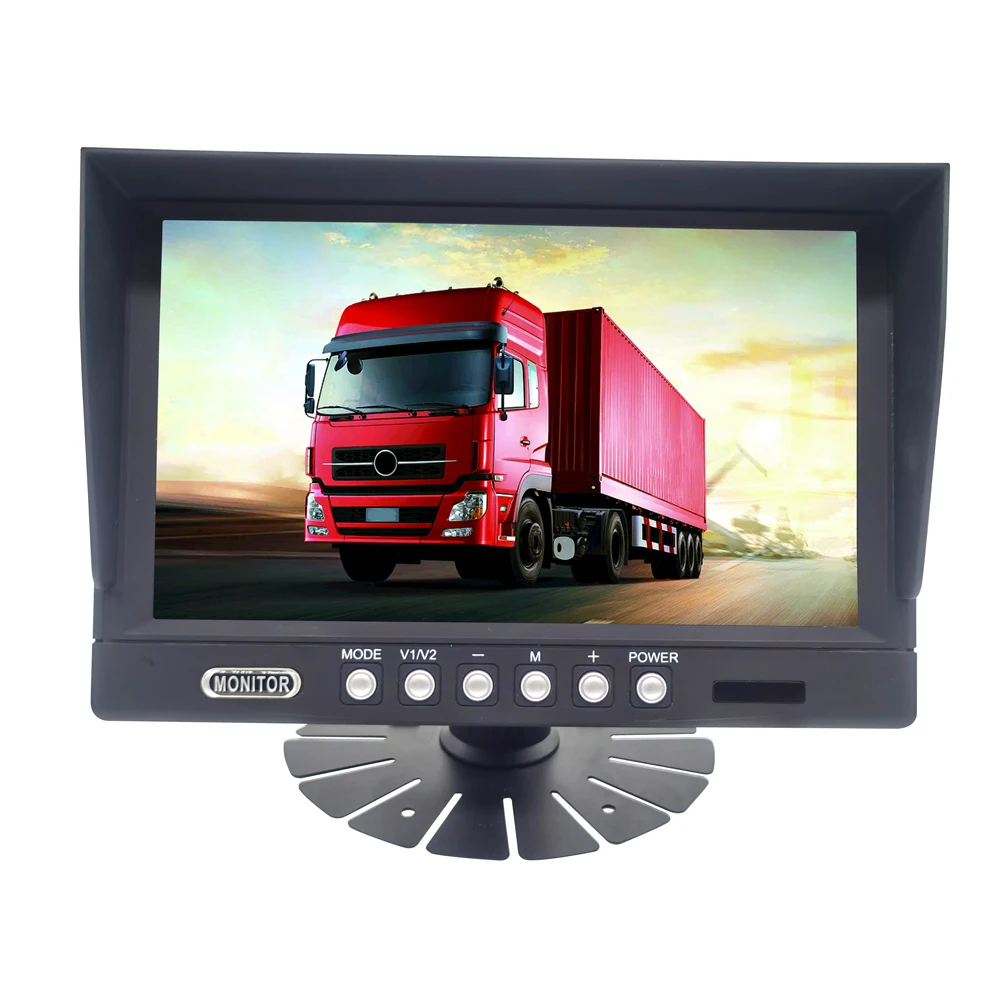 PJAUTO 9 Inch 720P AHD Heavy Duty 3 Channels High Compatibility of AHD CVBS NTSC PAL Backup Reversing Bus Truck Monitor