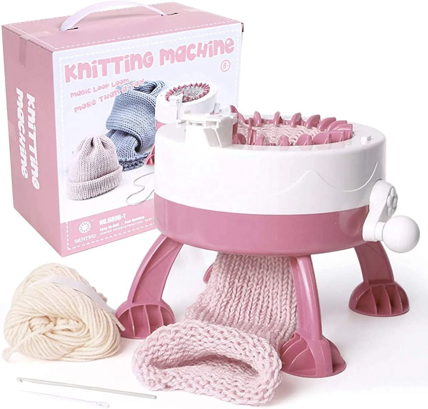 Sentro 22 Needles Knitting Loom Machine Smart Weaving Sewing Machine Vertical Board Rotating Double Knit Loom Machine Kits