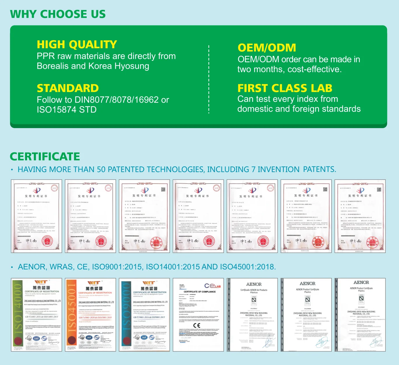 DESO PPR Pipe fittings 20mm 63 mm ppr pipe Polypropylene PPR hose pipe and accessories price list and accessories