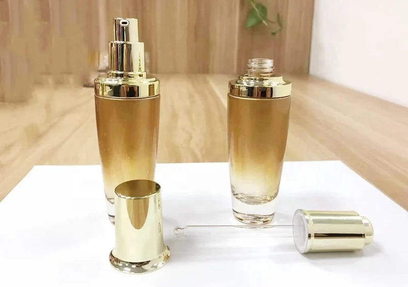 
20/30/50/80/100/120ml dropper aluminium pump spray airless glass cosmetic bottle 