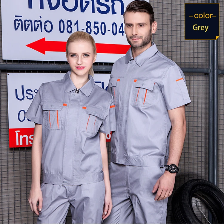 Summer Thin Work Clothing Sets short Sleeve Shirt+Pants professional engineer workwear uniform