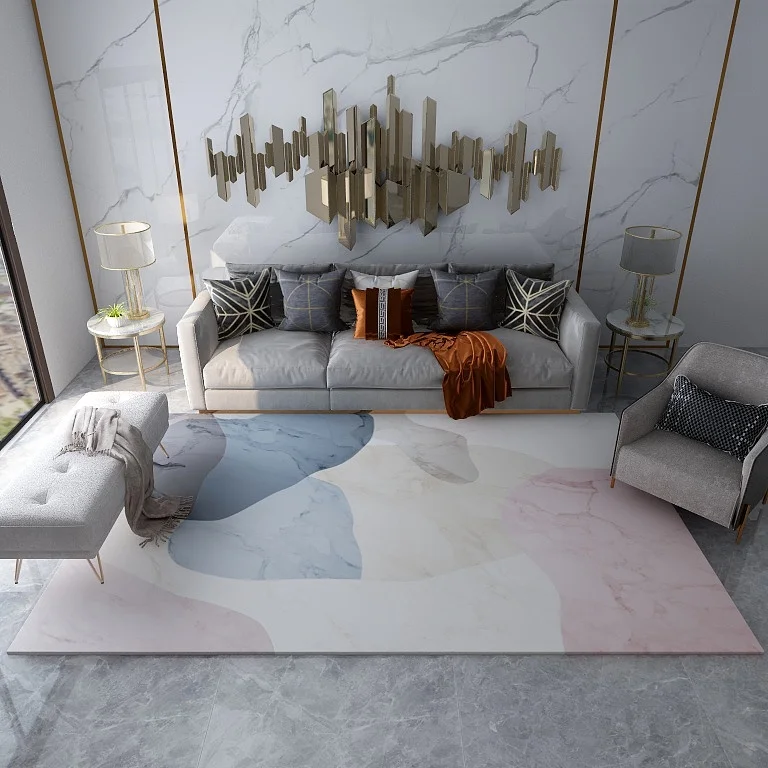 Полиэстер современные абстрактные 3d печатные ковры для гостиной, коврики для дома