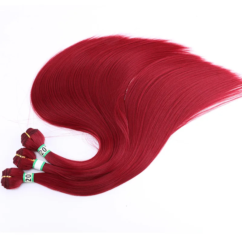 stock  Silky Straight synthetic hair weft  synthetic hair weave  blue  pink high temperature fiber bundles