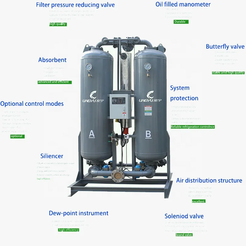High Quality energy-saving new design desiccant air dryer for industrial air compressors  (LY-H100NX 13.5m3/min 100HP)