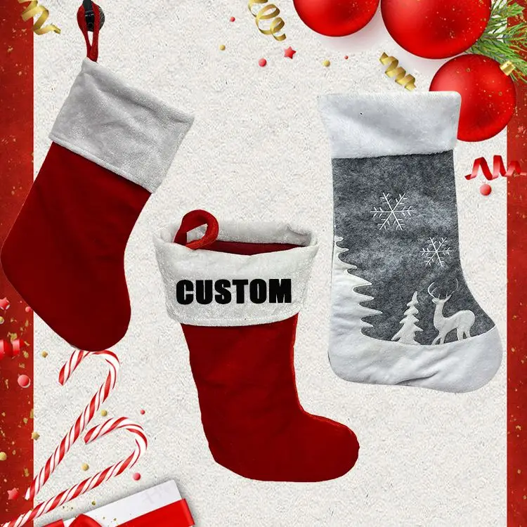 Christmas Packaging Bags For Candy Manufacturer In China  christmas stocking velvet