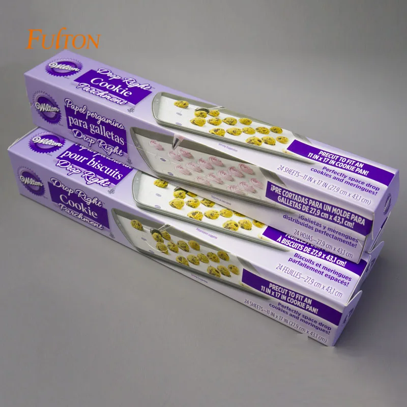 Printed Non Stick Silicone Coated Baking White Parchment Paper Oven