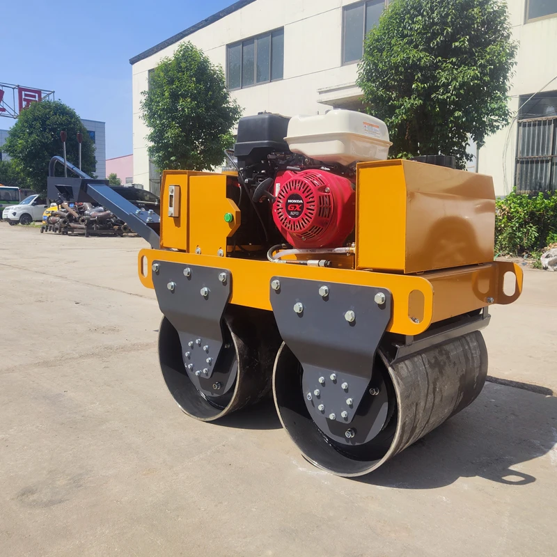 SDBM Sheep foot mini walk behind vibratory road roller double drum vibrating road roller