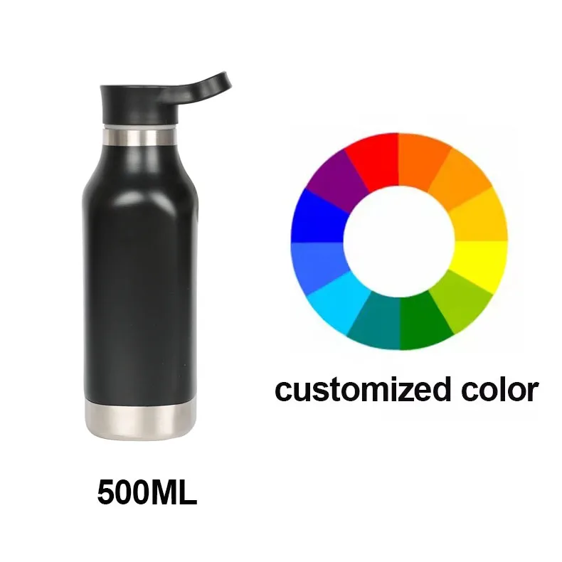 Custom Color 304 Stainless Steel Double Wall 500ML Vacuum Sealed Thermal Cup Travel Bottle